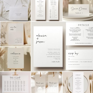 EDITABLE | Minimalist Wedding Stationery Templates Bundle, 0001AA