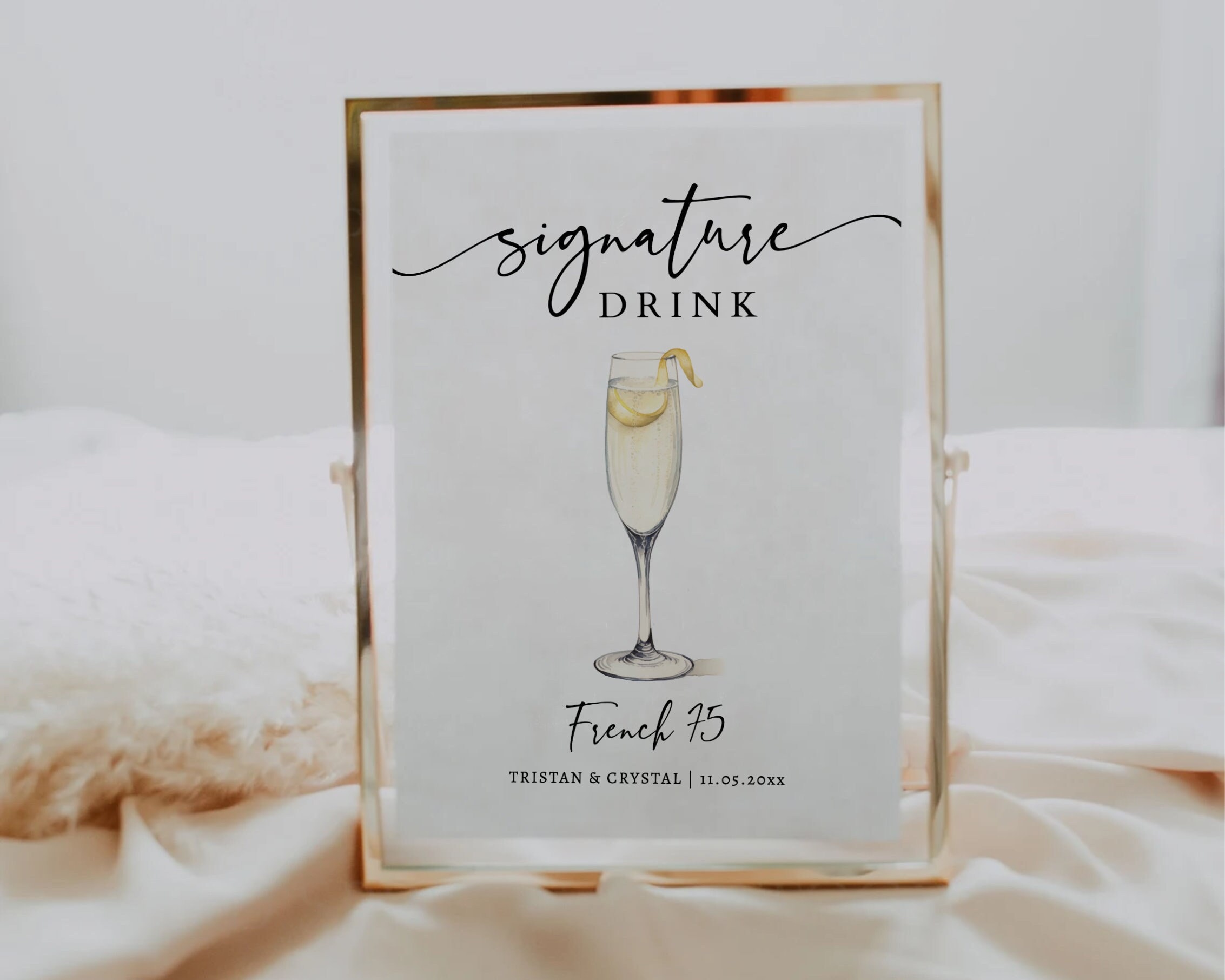EDITABLE | French 75 Bar Sign Template, 0042AA - Etsy