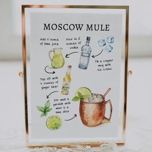 EDITABLE | Moscow Mule Bar Sign Template, 0042AA