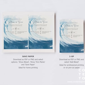 EDITABLE Ocean Wedding Invitation Template Set, 0012AA image 6