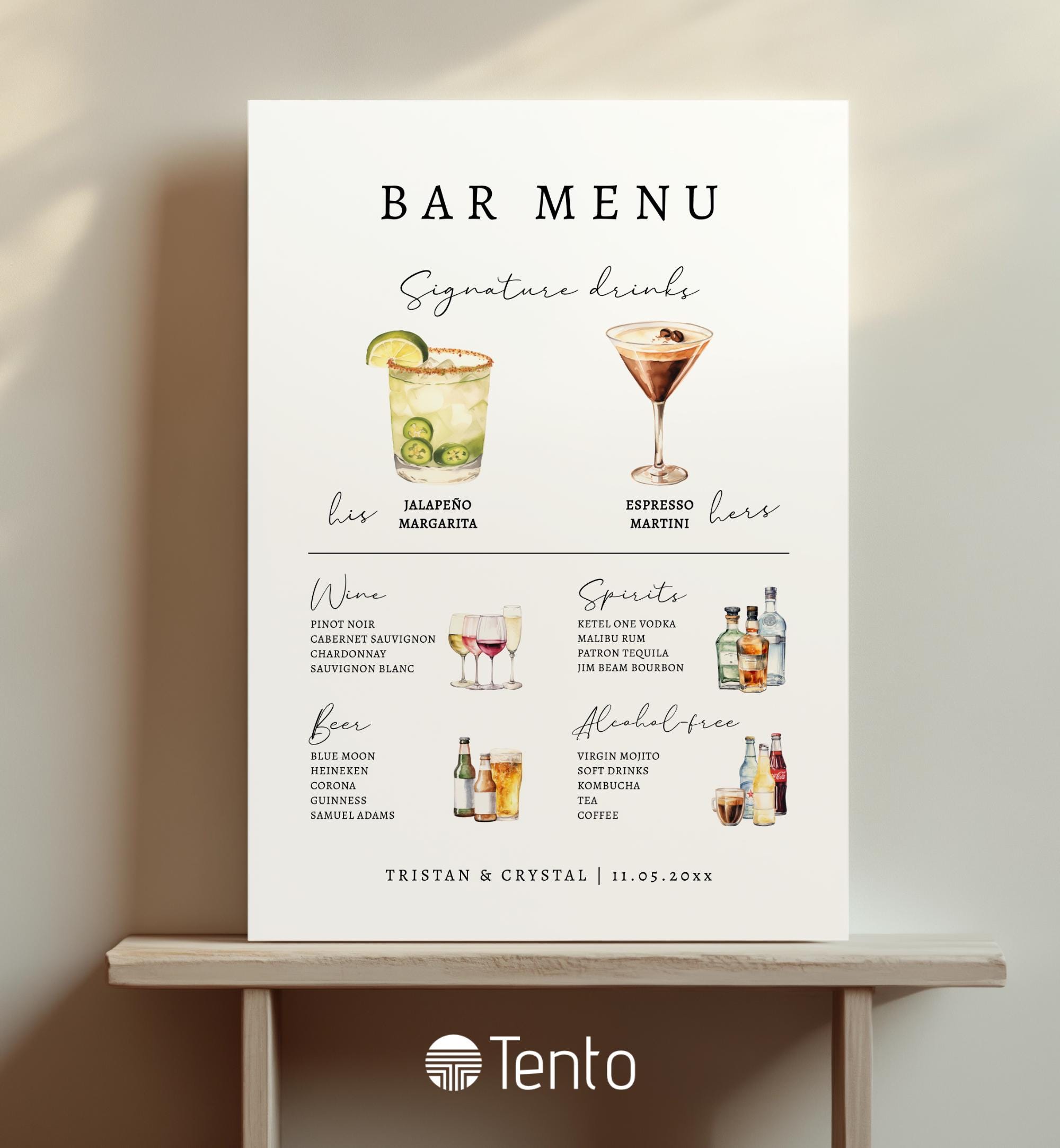 EDITABLE | Bar Menu Sign Template, 0042AA