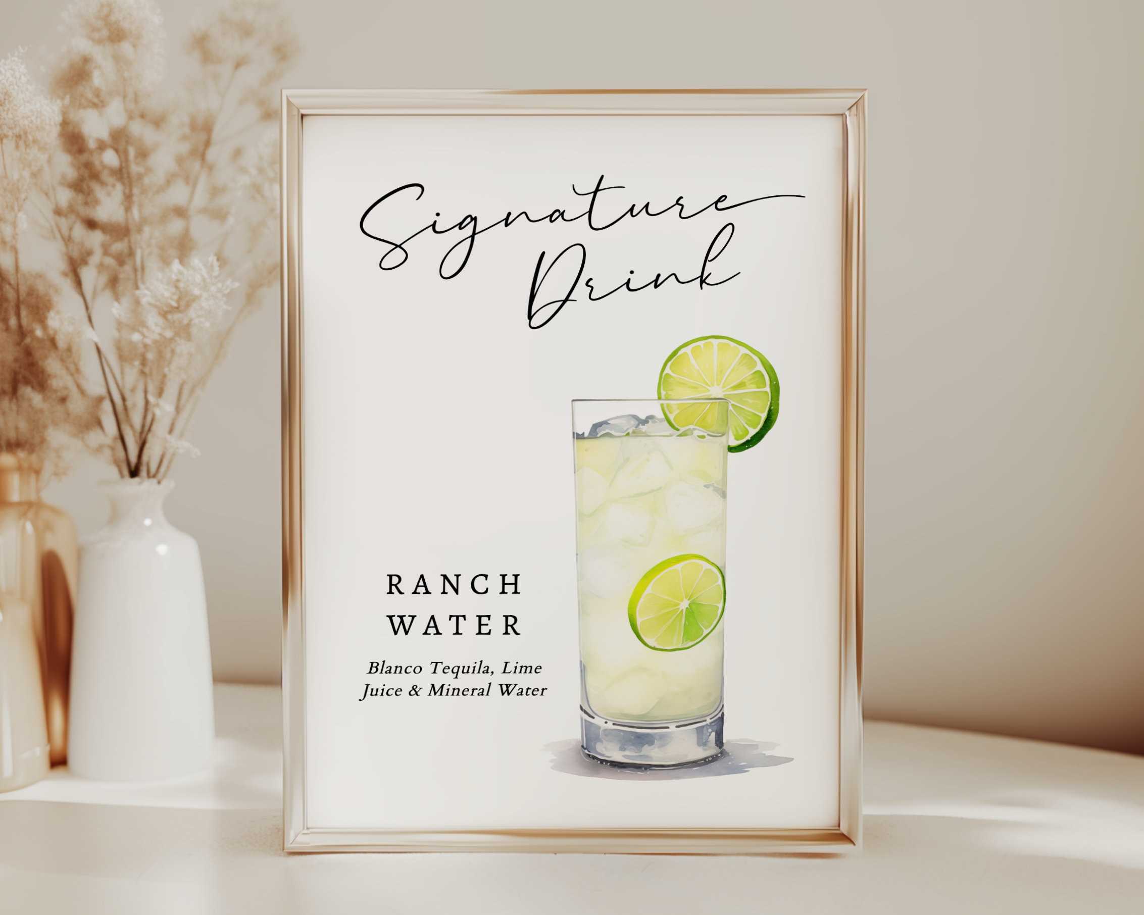 EDITABLE | Ranch Water Bar Sign Template, 0042AA - Etsy