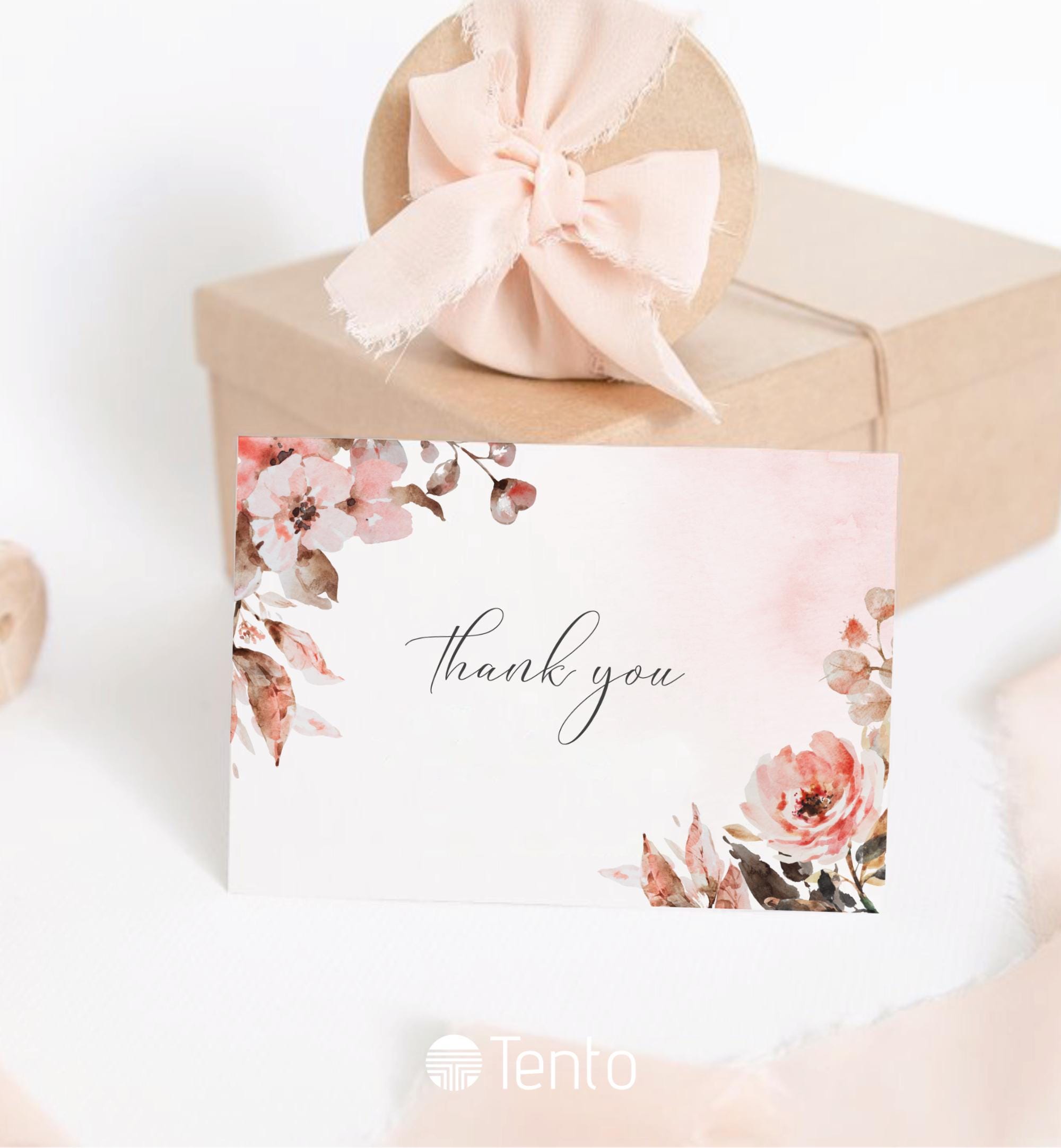 EDITABLE | Floral Thank You Card Template, 0025AA - Etsy