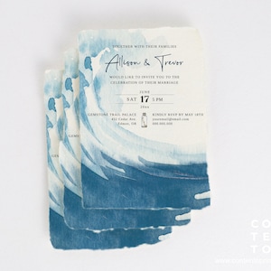 EDITABLE Ocean Wedding Invitation Template Set, 0012AA image 4