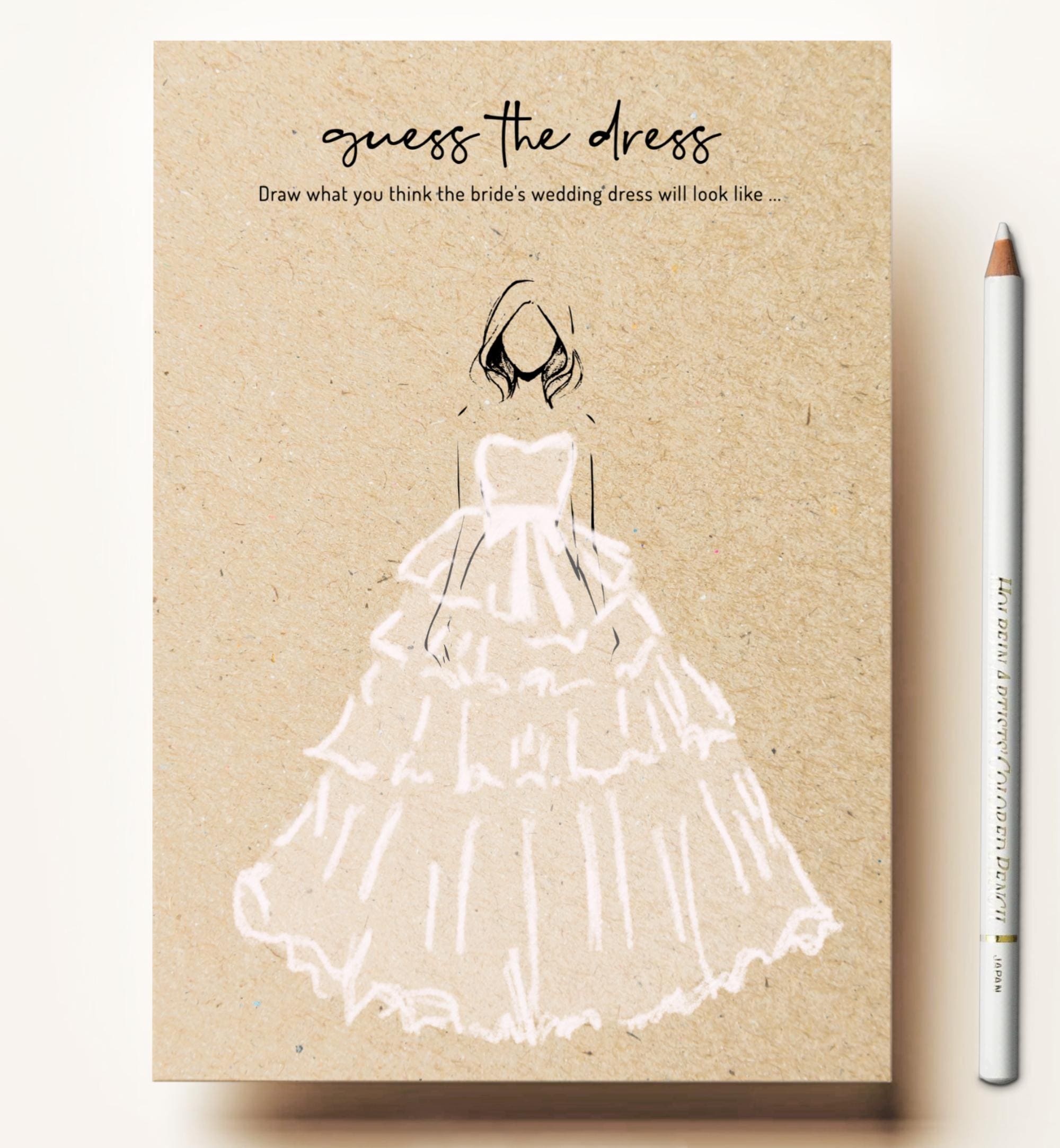 Guess The Dress Game Template, Bachelorette Party / Bridal Shower Game, Editable Template, 0001AA