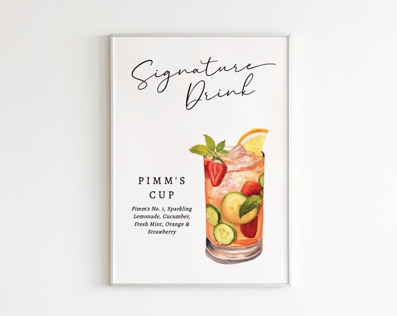 EDITABLE | Pimm's Cup Bar Sign Template, 0042AA - Etsy Australia