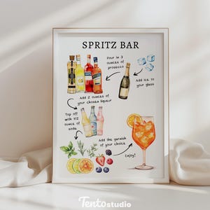 Create a stylish focal point at your bar with the Spritz Bar Sign Template! Featuring editable text, this custom sign is perfect for highlighting your signature cocktails. Ideal for any bar looking to spotlight refreshing and vibrant spritz drinks.