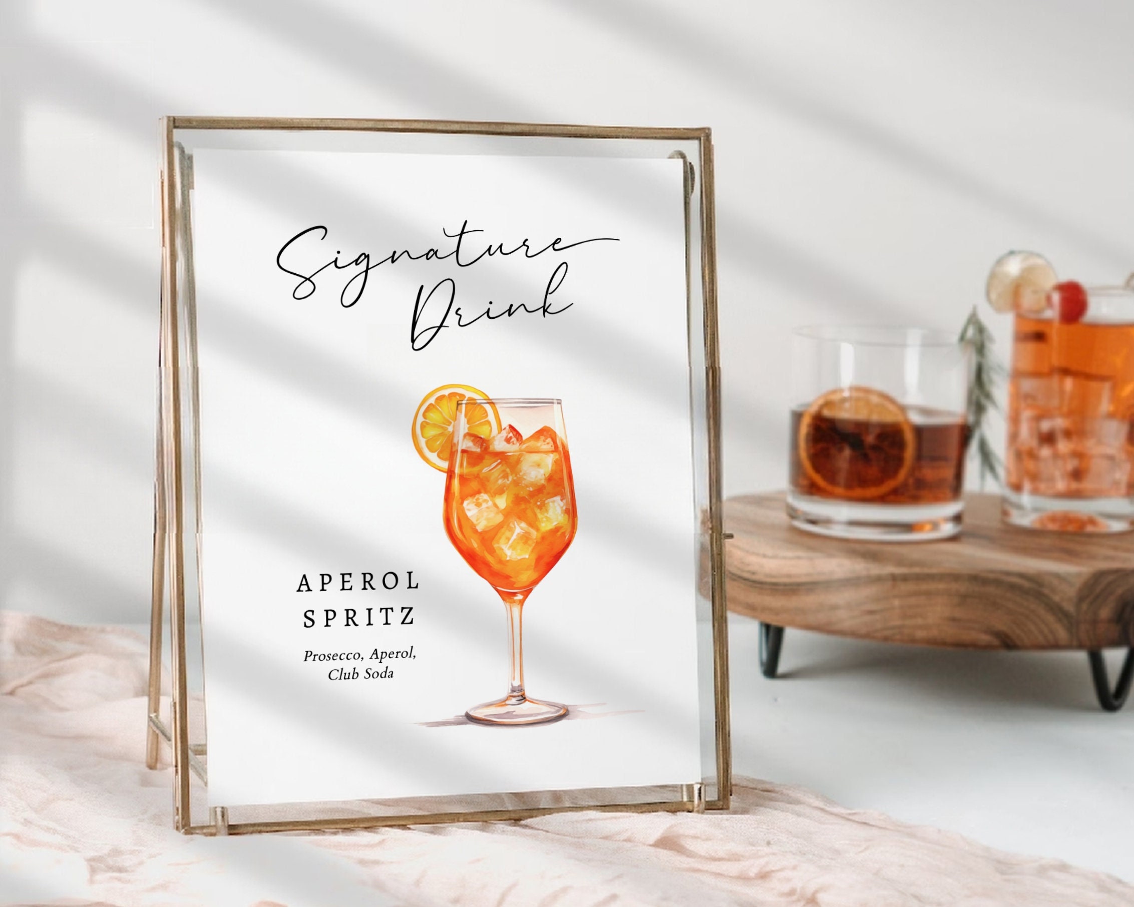 EDITABLE | Aperol Spritz Bar Sign Template, 0042AA - Etsy Australia