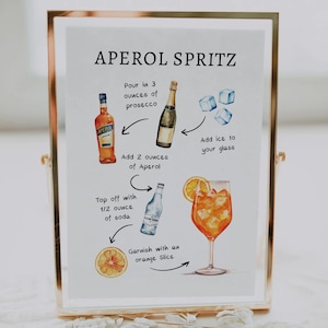 BEARBEITBAR | Aperol Spritz Bar Schild Vorlage, 0042AA
