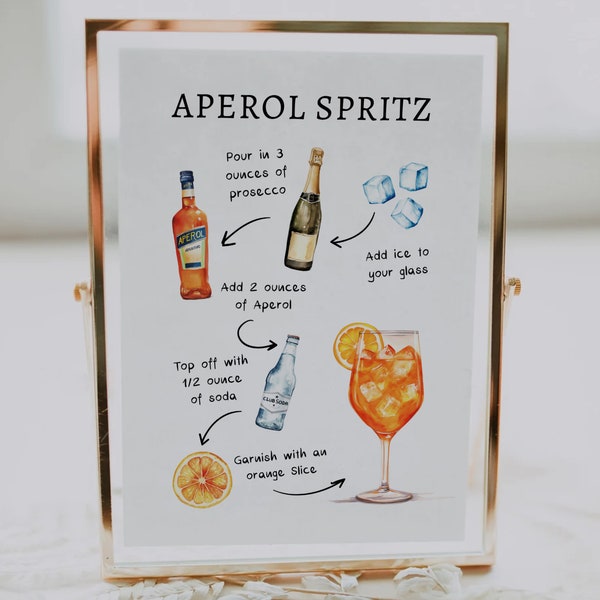 EDITABLE | Aperol Spritz Bar Sign Template, 0042AA