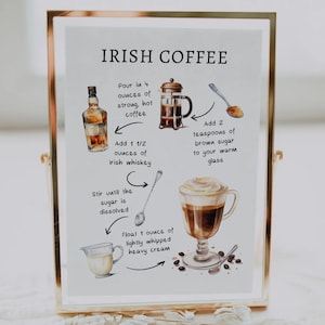 EDITABLE | Irish Coffee Bar Sign Template, 0042AA