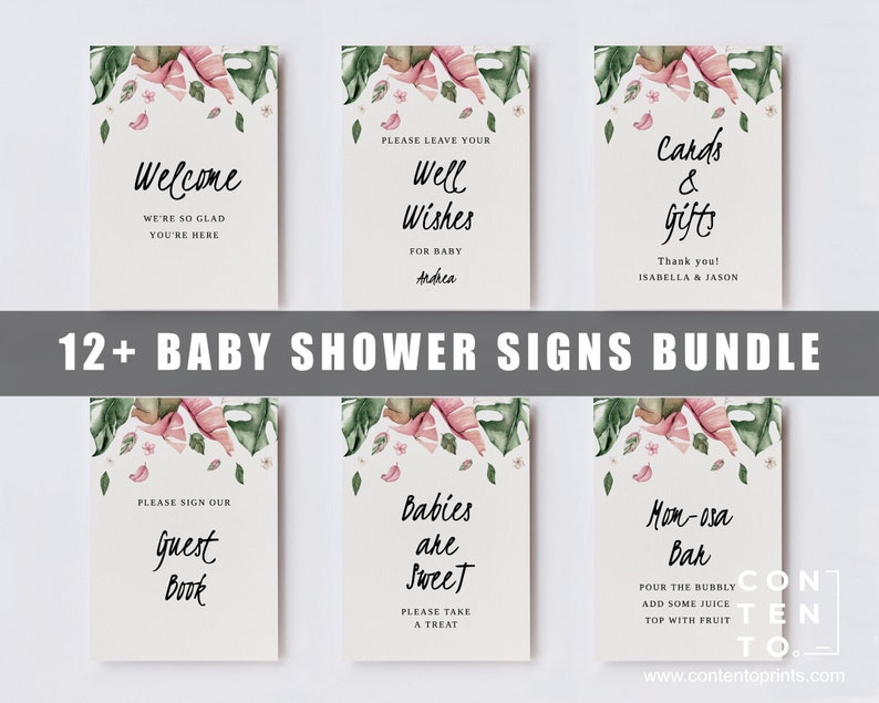 EDITABLE Baby Shower Sign Template Custom Printable Signs Etsy