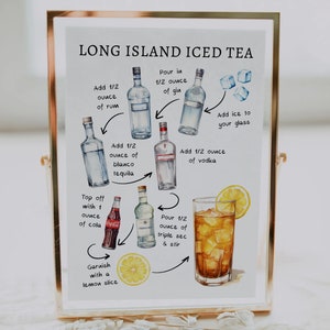 EDITABLE | Long Island Iced Tea Bar Sign Template, 0042AA