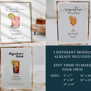 EDITABLE | Signature Drink Sign Template, 0042AA bild 3