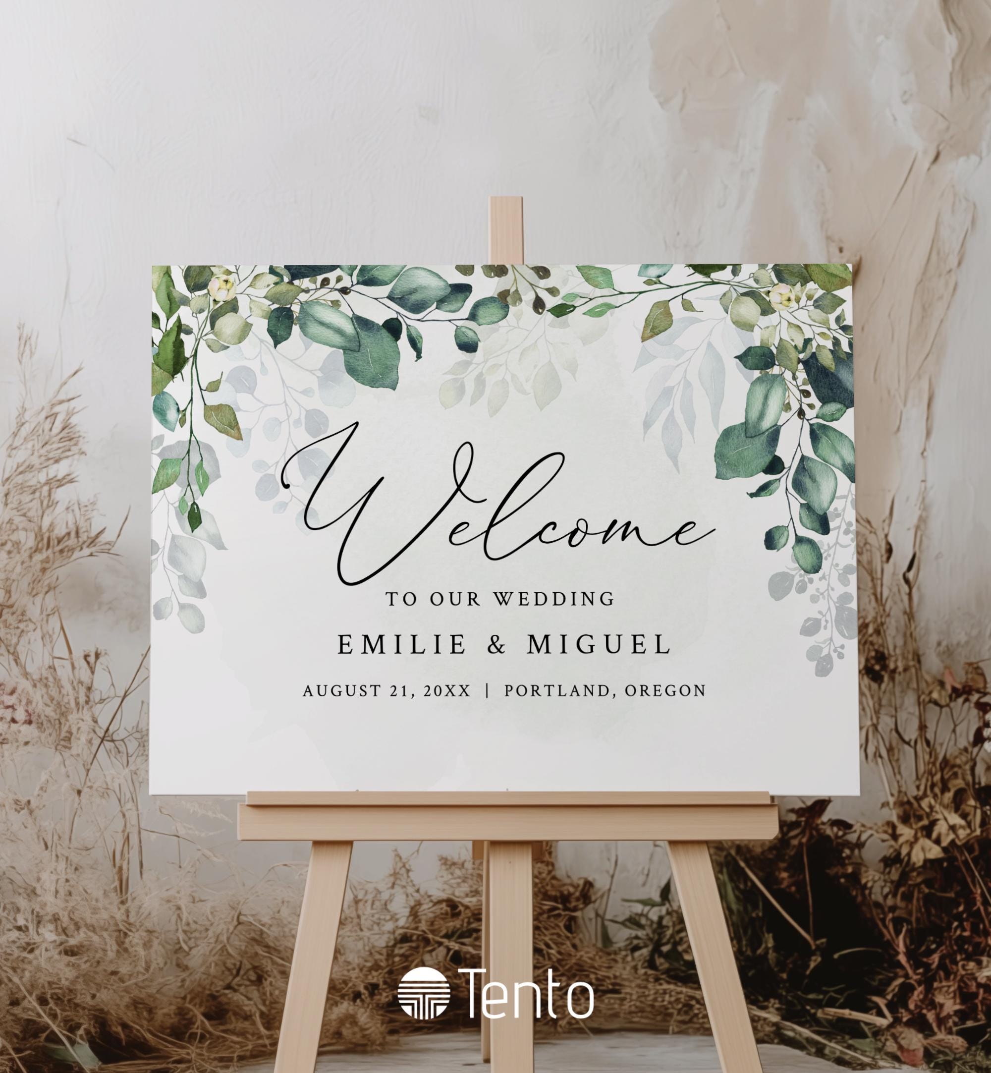 EDITABLE | Eucalyptus Welcome Sign Template, 0006AA - Etsy