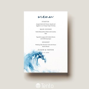 EDITABLE | Ocean Menu Card Template, 0012AA - Etsy