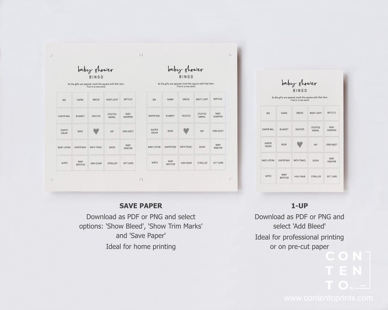 EDITABLE Minimalist Baby Shower Bingo Template, 0001AA Etsy