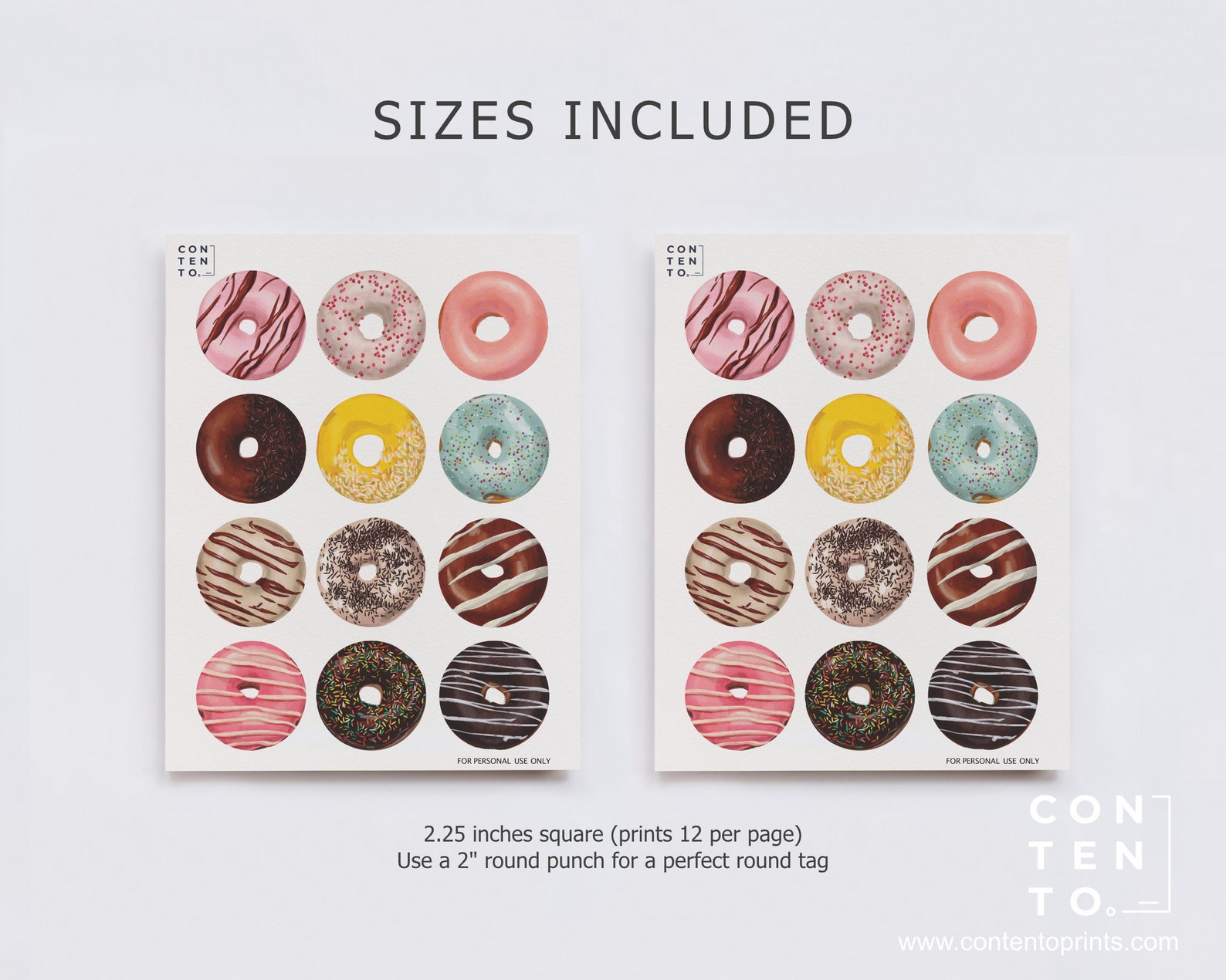 PRINTABLE Donut Cupcake Toppers Template, 0029AA - Etsy