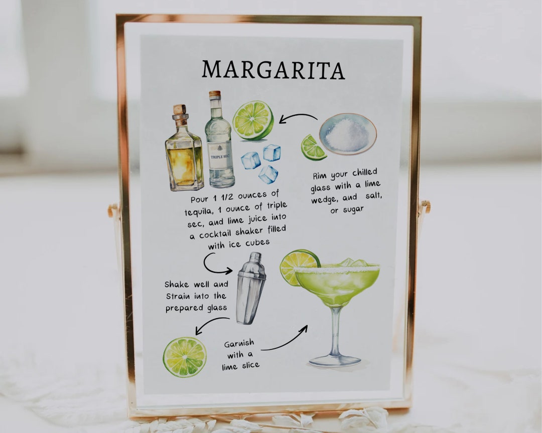 EDITABLE | Margarita Bar Sign Template, 0042AA - Etsy