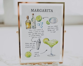 EDITABLE | Margarita Bar Sign Template, 0042AA