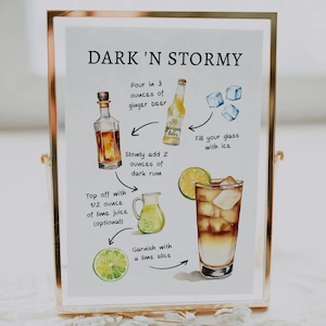 EDITABLE | Dark 'n Stormy Bar Sign Template, 0042AA