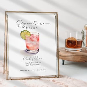 EDITABLE | Signature Drink Sign Template, 0042AA bild 2
