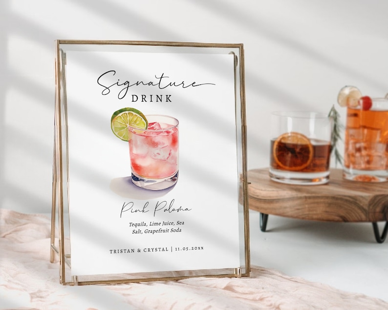 EDITABLE | Signature Drink Sign Template, 0042AA bild 2