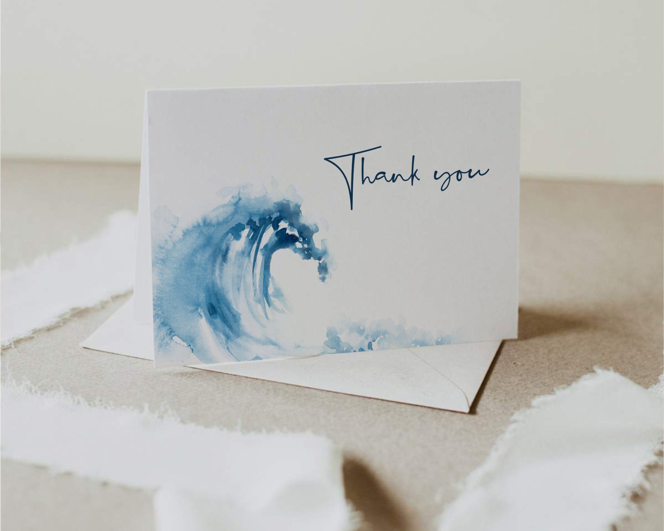 EDITABLE Ocean 'Thank You.' Card Printable Etsy