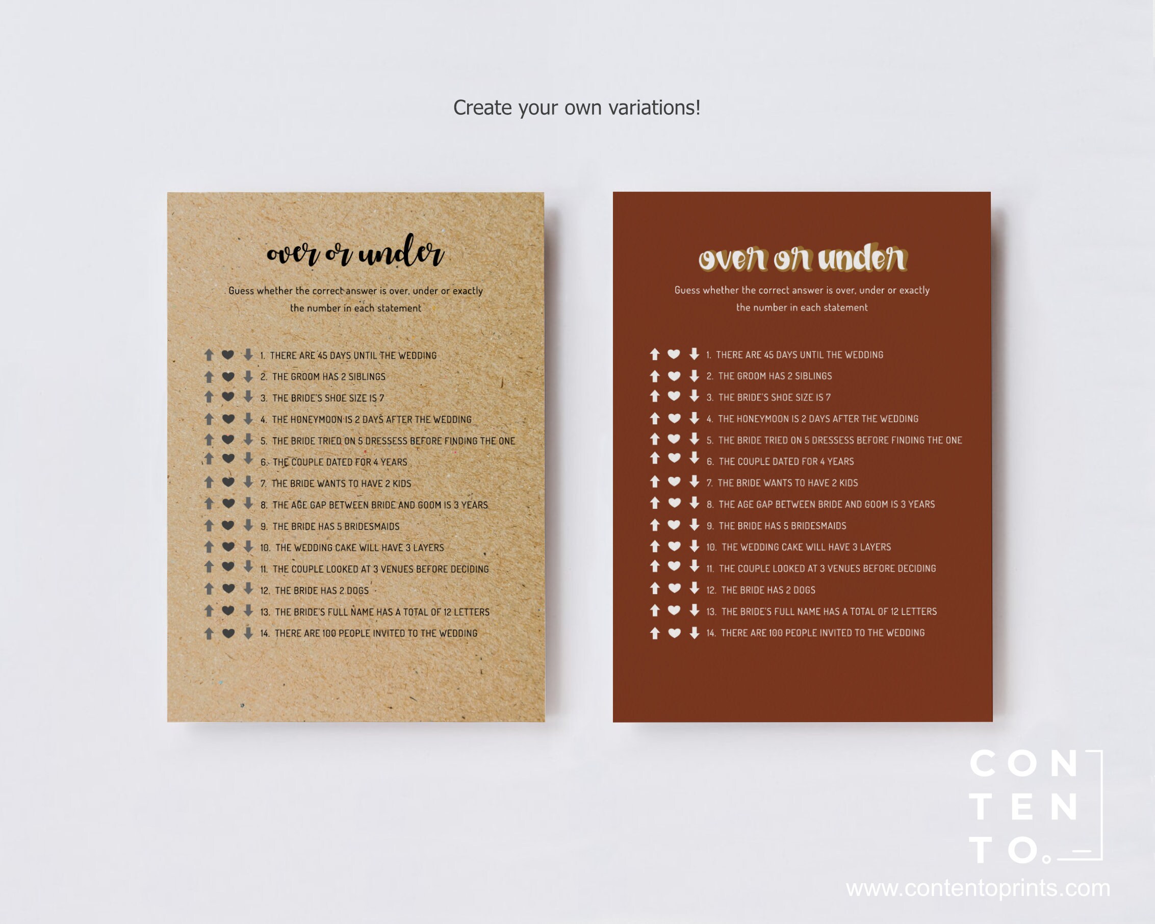 EDITABLE Over or Under Game Template, Minimalist Bachelorette Party ...