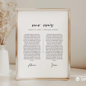 EDITABLE | Minimalist Wedding Vows Wall Art Template, 0001AA