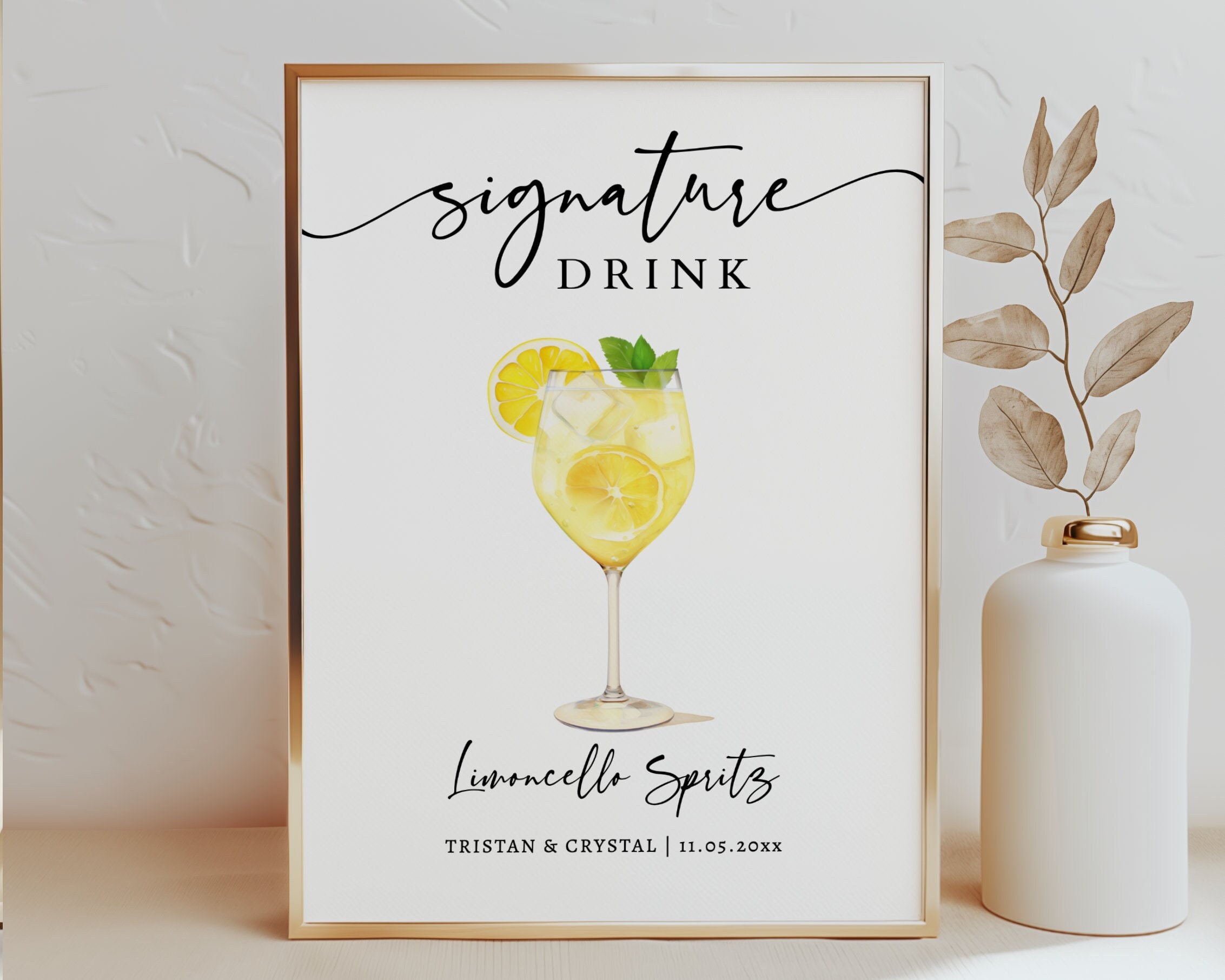Limoncello Sign EDITABLE | Limoncello Spritz Bar Sign Template, 0042AA - Etsy