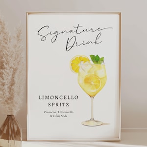 Limoncello Sign EDITABLE | Limoncello Spritz Bar Sign Template, 0042AA - Etsy