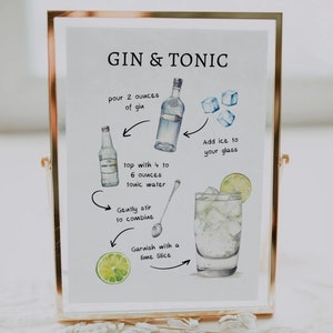 EDITABLE | Gin and Tonic Bar Sign Template, 0042AA