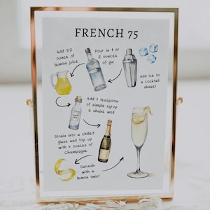 EDITABLE | French 75 Bar Sign Template, 0042AA