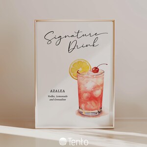 EDITABLE | Azalea Bar Sign Template, 0042AA - Etsy