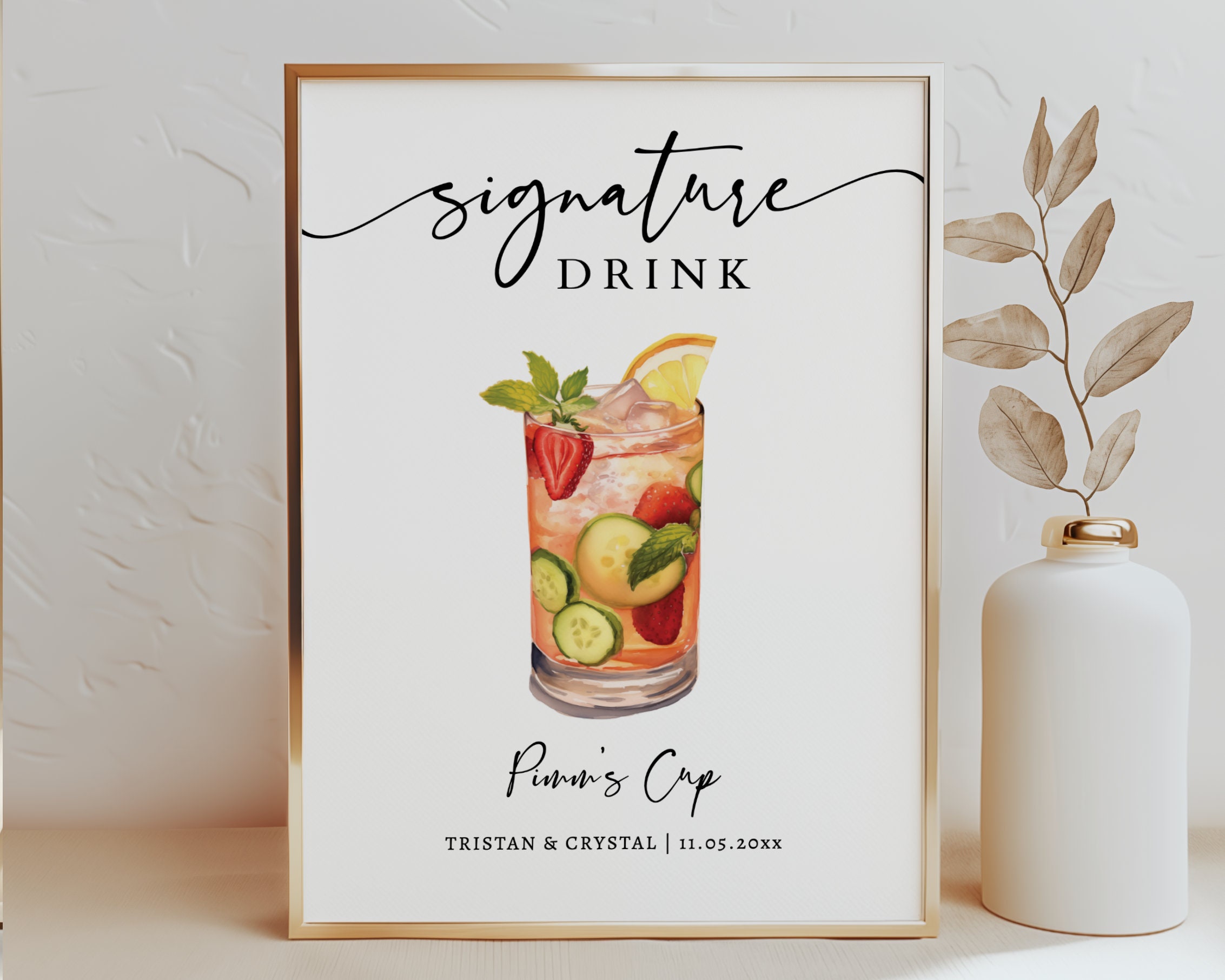 EDITABLE | Pimm's Cup Bar Sign Template, 0042AA - Etsy UK