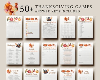 EDITABLE | Thanksgiving Games Bundle, Fall Activities, All Ages, 0030AA