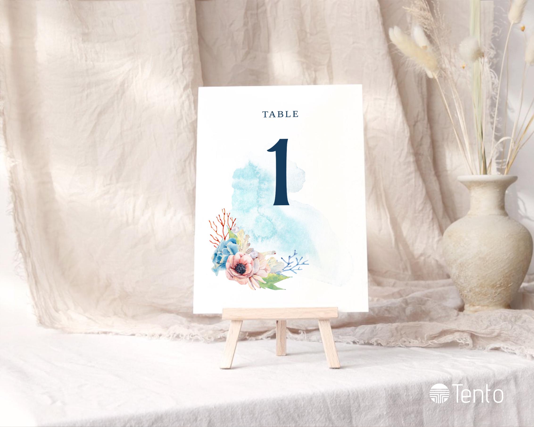 EDITABLE | Coral Table Number Template, 0035AA - Etsy