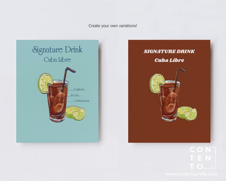 EDITABLE Cuba Libre Cocktail Sign Template, 0007AA image 2