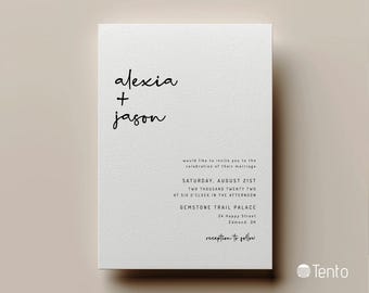 EDITABLE | Minimalist Wedding Invitation Template, 0001AA
