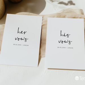 EDITABLE | Minimalist Vow Book Template, 0001AA