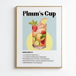 EDITABLE | Pimm's Cup Bar Sign Template, 0042AA - Etsy