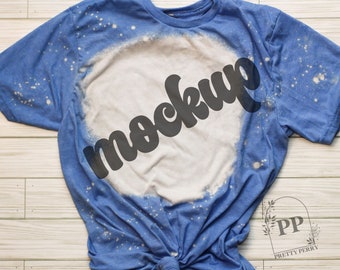 Blank Bleached Shirt Mockup | Bleached Mockup | Bleached Blue Shirt Mockup