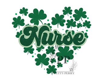 Enfermera del día de San Patricio PNG, Enfermera de trébol PNG, Diseño de sublimación de RN de moda, Diseño de lazo de enfermería, Enfermera retro, Enfermera de San Patricio PNG