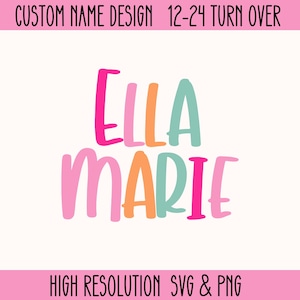Custom Name PNG, Little Girl Name design, Trendy Colorful Name Download, Kid Name PNG, Personalized Name shirt, Tumbler Name Design Download