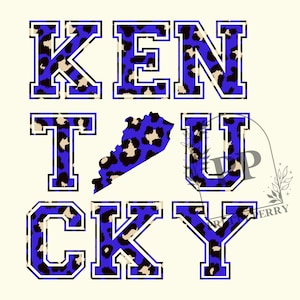 Blue Leopard Kentucky Sublimation PNG