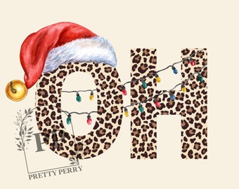 Ohio Leopard Christmas PNG / Ohio Christmas Sublimation Diseño