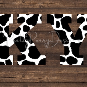 Cow Print Kentucky Ky Sublimation Digital Design PNG