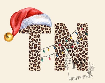 Tennessee Christmas PNG / Tennessee Christmas Sublimation Design / Leopard Tennessee PNG