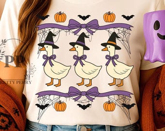 Ganso espeluznante de Halloween PNG, diseño vintage de ganso otoñal, ganso tonto de Halloween PNG, diseño retro de cinta de ganso de Halloween